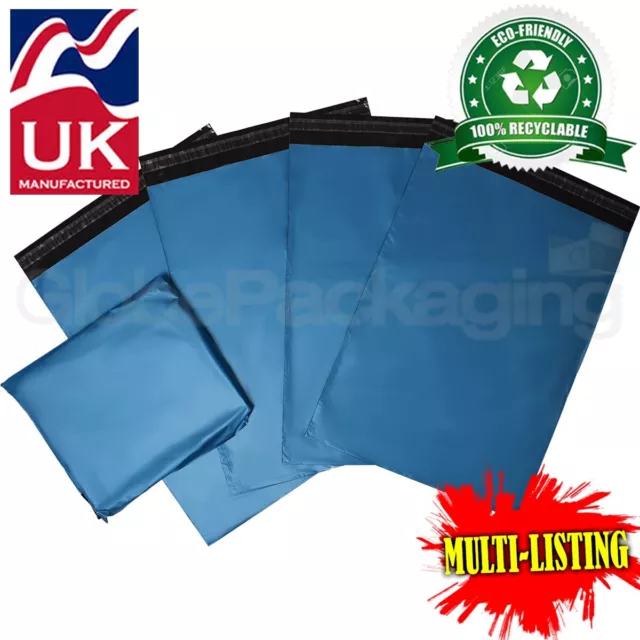 Strong Metallic Blue Mailing Postal Plastic Poly Bags Mailers *All Sizes/Qty's*