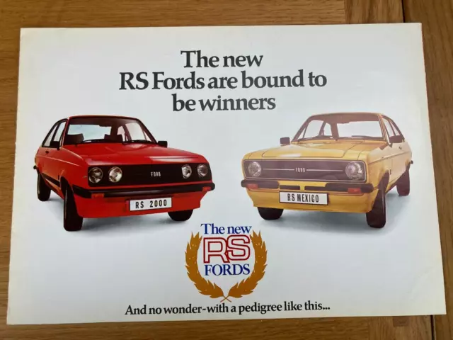 Ford Escort Mk2 RS Mexico & RS 2000 Jan 1976 UK Market Launch Sales Brochure