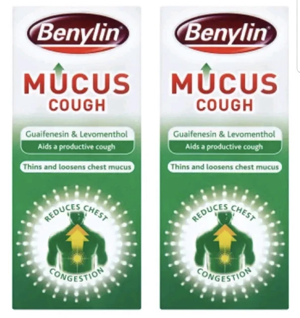 BENYLIN MUCUS COUGH Syrup Reduces chest congestion 2 x 125ml (Twin