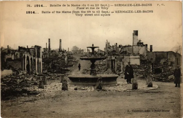 CPA Bataille de la MARNE SERMAIZE-les-BAINS Place et rue de VITRY (346515)