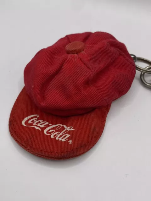 Vintage Red Hat Coca Cola Keychain Change Purse Wallet Memorabilia