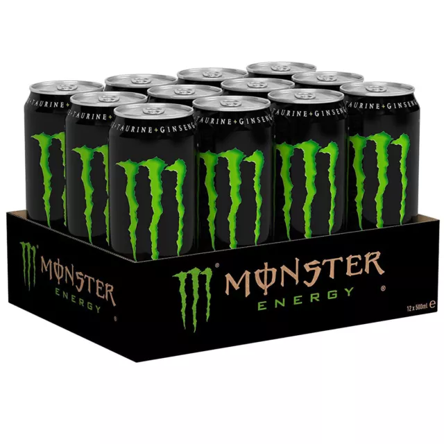 Monster Energy Drink Erfrischungsgetränk mit Koffein 500ml 12er Pack
