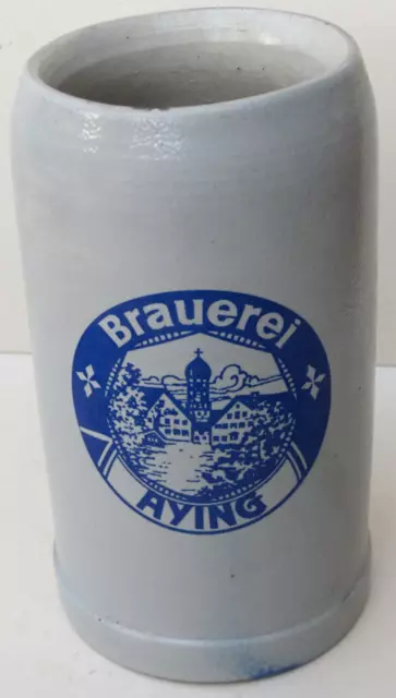 alter 1 Liter Krug / Bierkrug / Maßkrug der Brauerei Aying