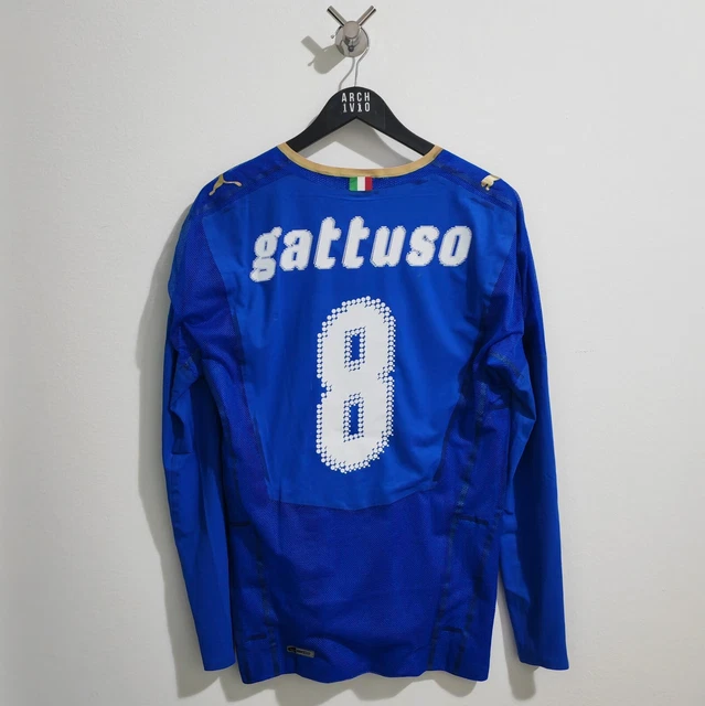 Maillot Domicile Italie Euro 2008 – PUMA, Taille M, Floqué Gattuso #8 (occasion)