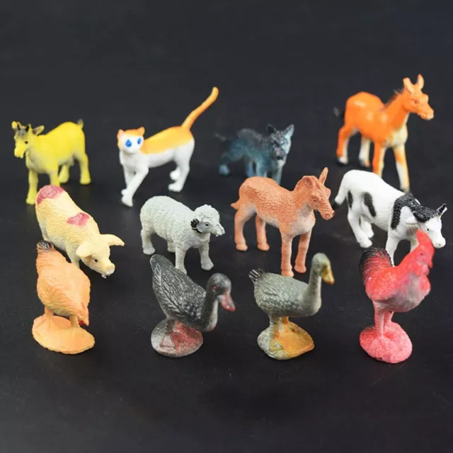 Figurines d'animaux, Jouets pour gros animaux, 10 Pcs Figurines d'animaux  de ferme Jouets, Ensemble de jeux réalistes en plastique pour animaux,  Ensemble de jouets d'apprentissage éducatif