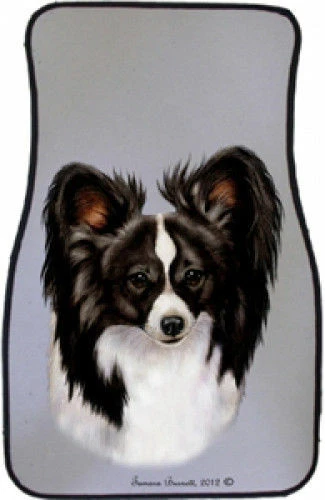 Black and White Papillon Car Floor Mats Pair (TB) 36078