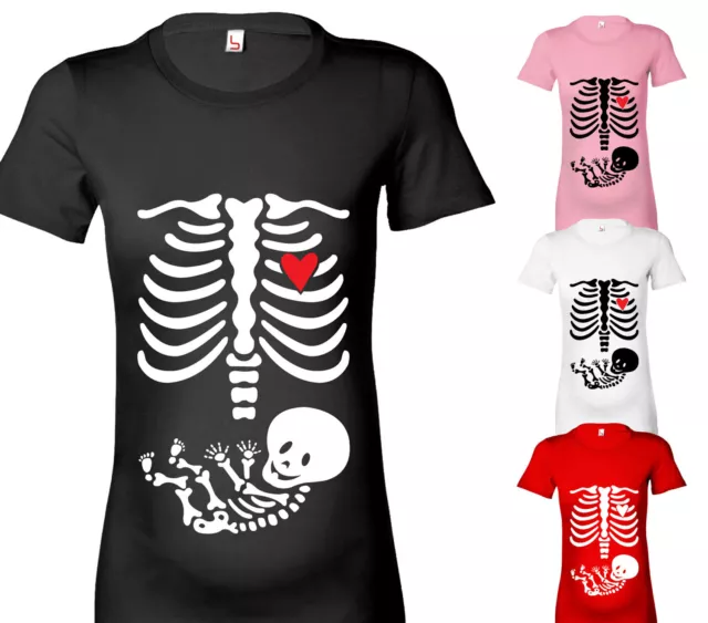 Skeleton Baby Halloween Maternity T-Shirt Womens Ladies Womens T Shirt Gift