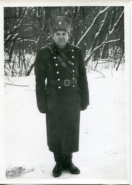 REAL PHOTO SOVIET Red Army Signal Corps Colonel Officer Winter Uniform ...