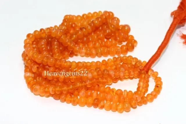 Perles de pierres précieuses rondelles de cornaline orange naturelle AAA...