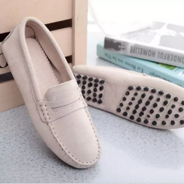 Womens Suede Slip Loafers Moccasins leather pumps on Ladies Shoes Flats Driving