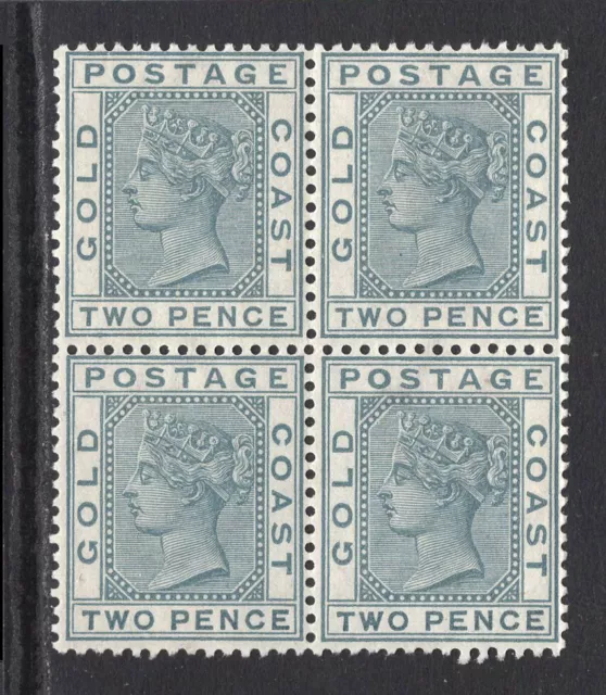 M11408 Gold Coast/Ghana 1884 SG13a - 2d slate in a block of 4