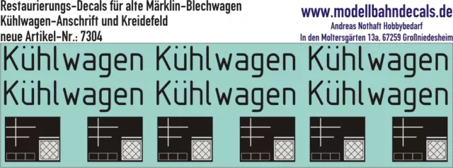 H0-Restaurierungs-Decals - für alte Märklin-Kühlwagen 087-7304 Top Neu!