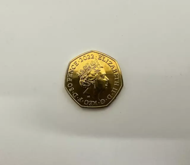 24K 50p Gold Plated 2022 COIN Commonwealth Games Birmingham Royal Mint 50 Pence