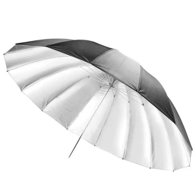 Phot-R 71" 180cm Photo Studio Parabolic Reflective Flash Umbrella Black & Silver