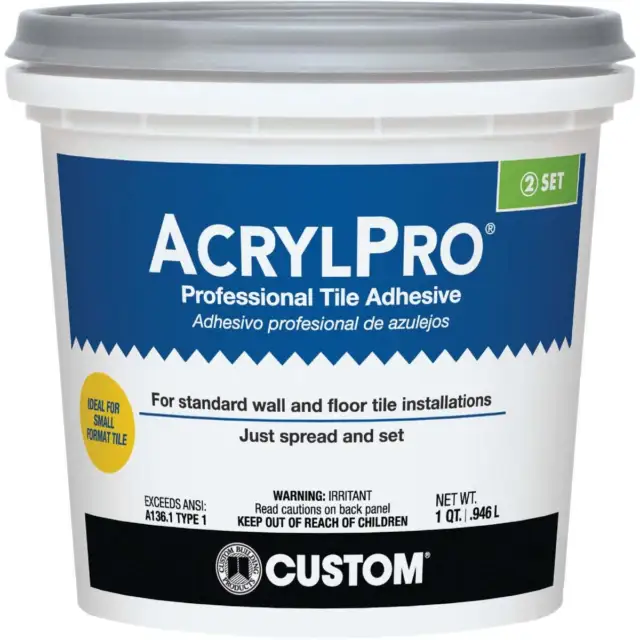 AcrylPro 1 Qt. Ceramic Tile Adhesive ARL4000QT Pack of 6 AcrylPro ARL4000QT