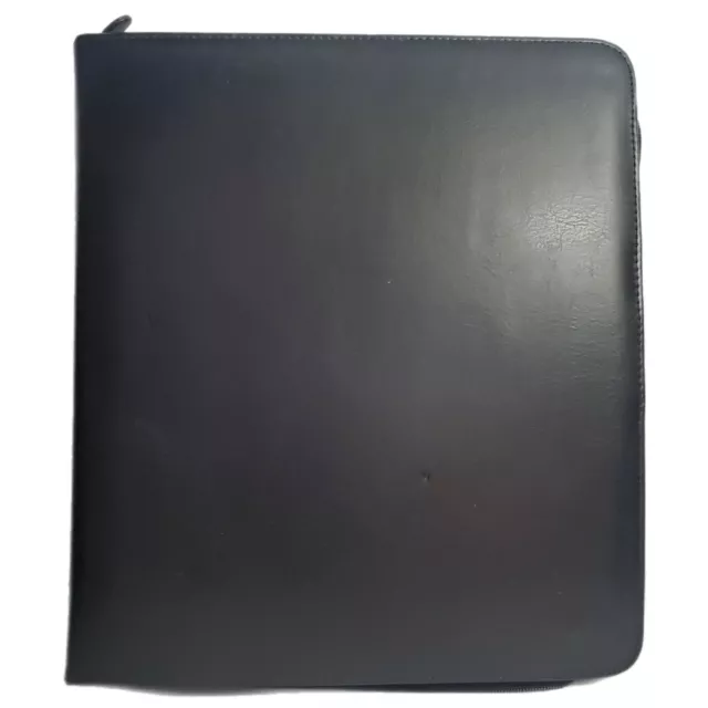 Franklin Covey Planner Binder Organizer Large Black Zip Simulated Leather