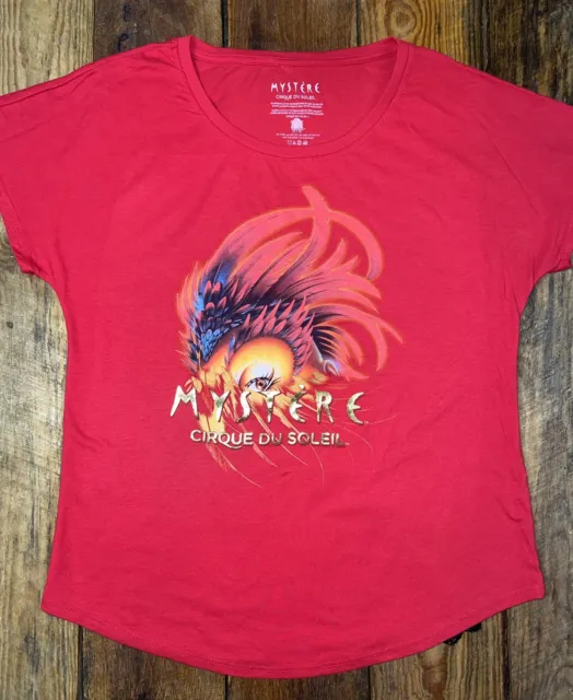 Mystère Cirque Du Soleil Mystere Red / Gold Women's Tee Ladies Shirt Size Medium