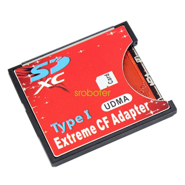 SD MMC CARD into Compact Flash card Slim card adaptor Type I CF Adapter ...