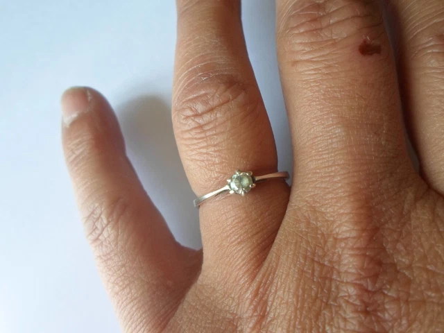 Bague Argent Massif Solitaire – Zircon – Taille 57/58 – Occasion