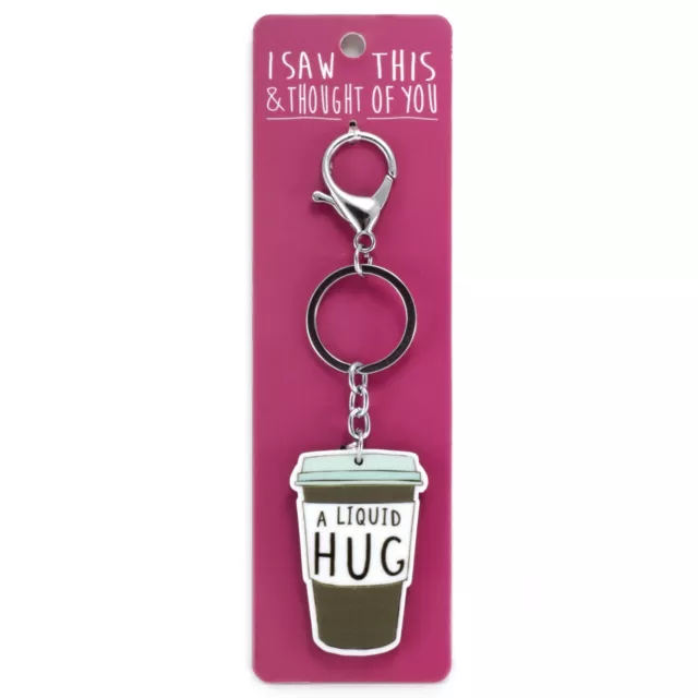 Plastic Metal Keyring Tag Designs Dog Cat Emoji Coffee Chocolate Pug Charm Gift