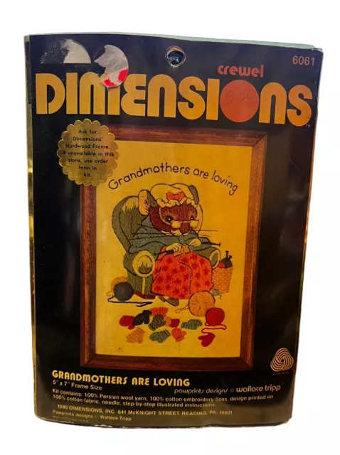 Kit de bordado Dimensions Crewel Grandmothers are Loving 6061 Linda Powell 1980