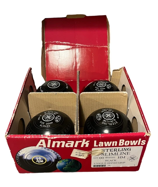 ALMARK STERLING Slimline Lawn Bowls Size 00 HM Boxed (Stamp 16) £