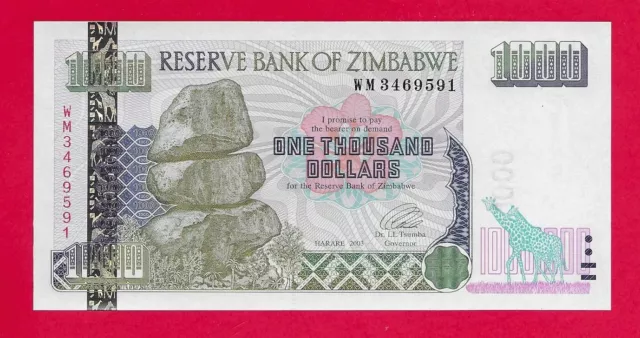 Zimbabwe 2003 $1000 pick #12 Uncirculated