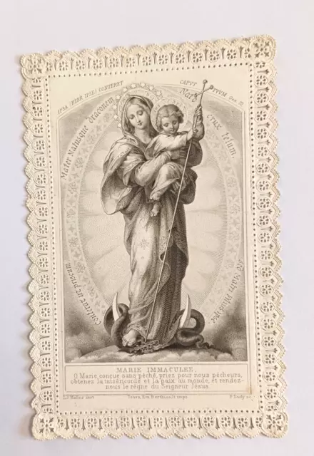 Ancienne image pieuse canivet Marie immaculé