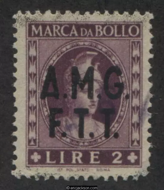 AMG Trieste Fiscal Revenue Stamp, FTT F22 used, VF