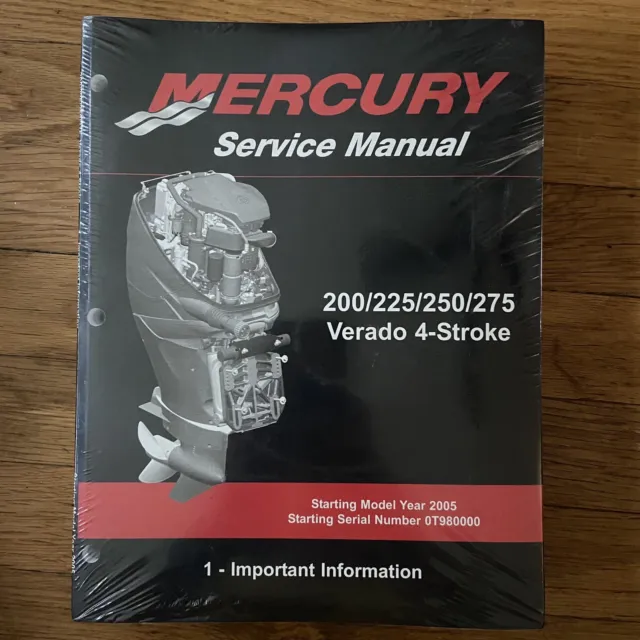 NOS Mercury 200/225/250/275 Verado 4-Stroke Manual Set 2005 0T980000 Parts 1 - 9
