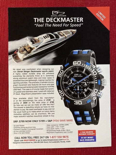 The Deckmaster Daniel Steiger Watch 2012 Print Ad - Great to Frame!