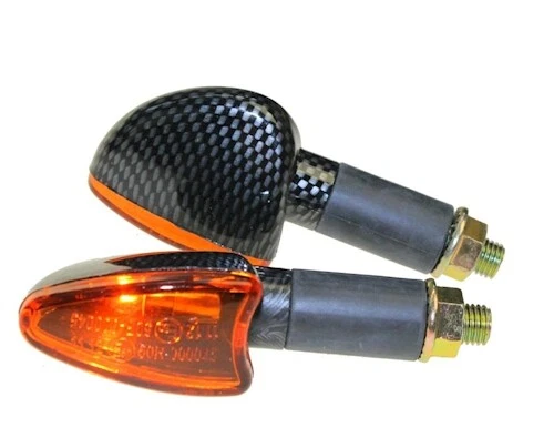 Motorrad-Miniblinker Set - Schwarz/orange, M10, 12V Für Yamaha XT 600 & Mehr, ECE-geprüft