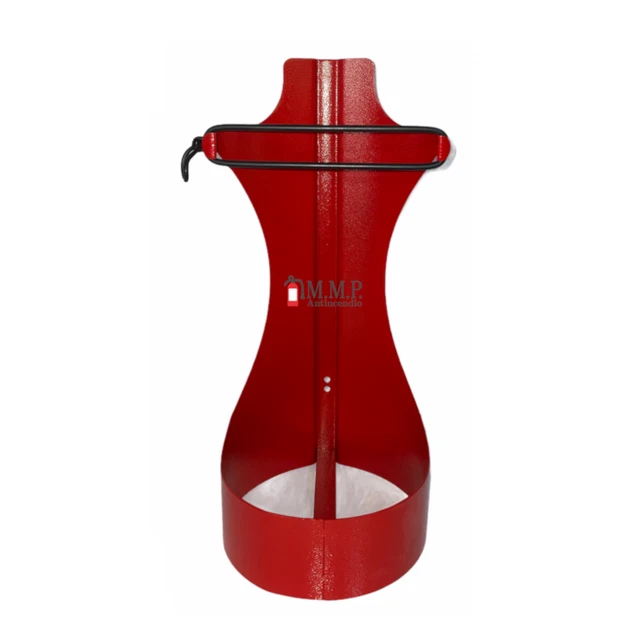 Firechief HS26/RED - Supporto A Terra Per Due Estintori (6L Schiuma + 2kg CO2) - Rosso 62x27x48 Cm