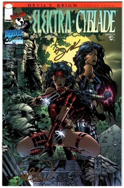 Devil's Reign Chapter #7 Elektra Cyblade Double Signed Finch Weems V Limited 500