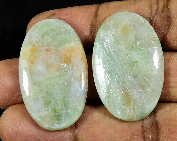 88Cts. Pietra preziosa sfusa ovale cabochon di serafinite dorata naturale 2...