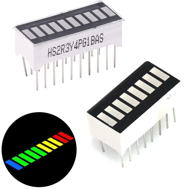 10 Segment 4 Colors LED Bargraph Graph Indicator DIP Blue Yellow Green Red} P1J7