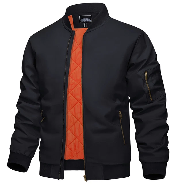Men's Premium Letterman Bomber Jacket Pilot Jacket Warm Padded Casual Work Coats