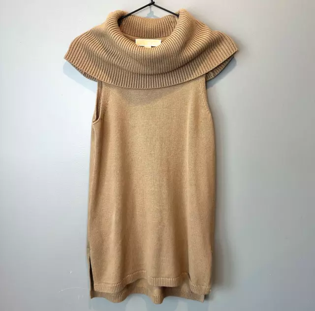 Michael Kors Cowl Neck Gold Sleeveless Sweater Women's Size XS