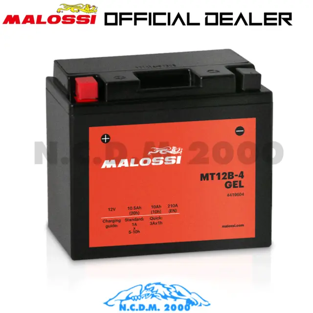 Batterie Moto YT12B-4 Aprilia SCARABEO 250 4T LC (Piaggio M285M) MALOSSI Prêt