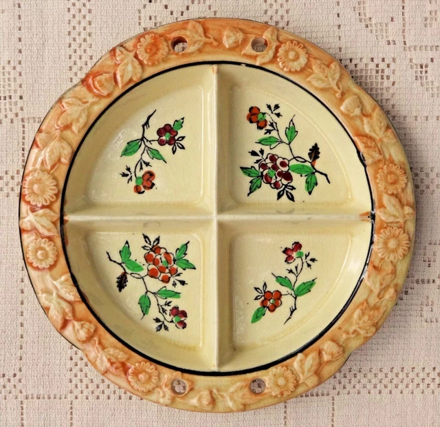 VINTAGE 1920's-30's HOTTA YU SHOTEN CO HAND PAINTED CERAMIC DISH - JAPAN