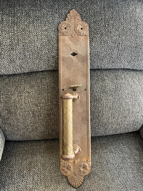 Antique 17” Large Cast Iron Rustic Etched Barn Handle Gate Door Pull 1/1 On eBay