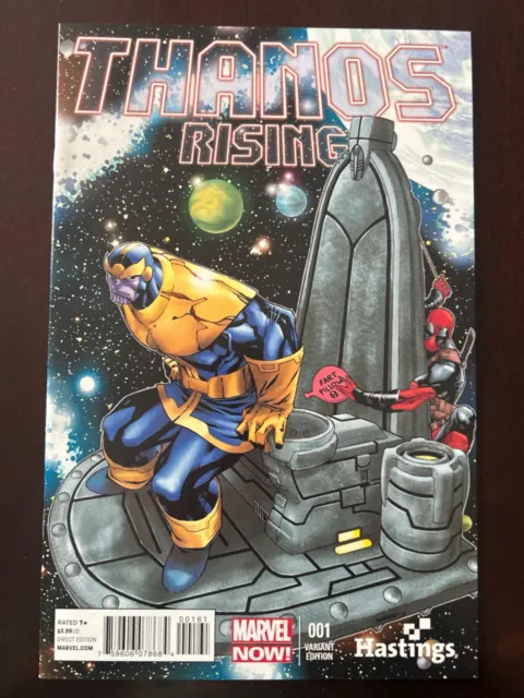 Thanos Rising #1  (Marvel, 2013) Hastings Carlo Barberi Deadpool Variant, NM