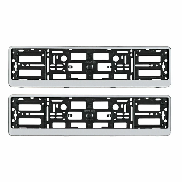 2 X SILVER NUMBER PLATE SURROUNDS HOLDER FRAME FOR AMG BRABUS