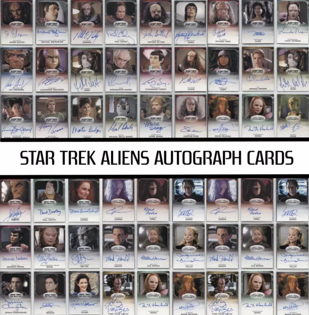 STAR TREK ALIENS AUTOGRAPH  TRADING CARDS - Multi Listing