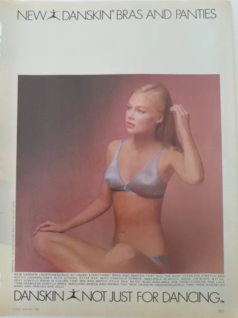 1982 AD PAGE - Danskin lingerie Bra Panties SEXY girl Danskins