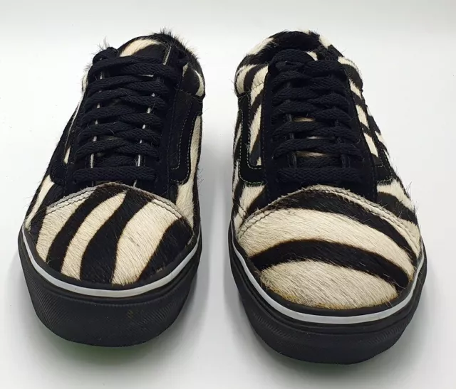 Vans Old Skool Low Zebra Fur Trainers TB4R Black/White/Green UK7/US8/EU40 2