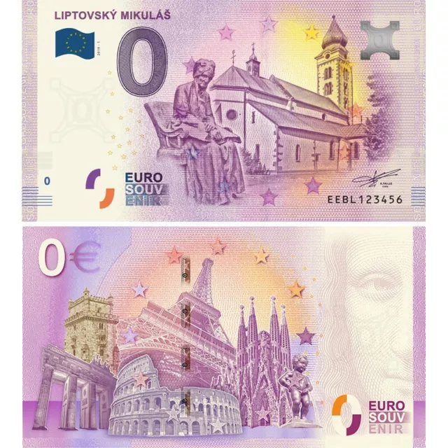 AUSVERKAUF 0 Euro LIPTOVSKÝ MIKULÁŠ Souvenir Banknote Slowakei 2019-1