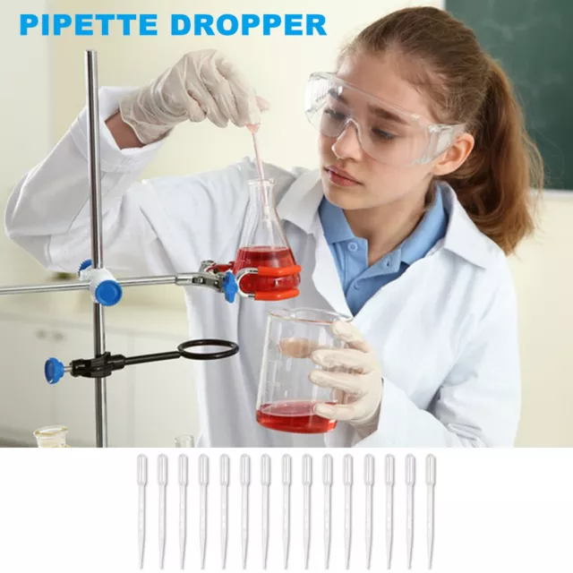 15pcs 3ml Lab Supplies Accurate Measurement Pipette Dropper Clear Plastic School