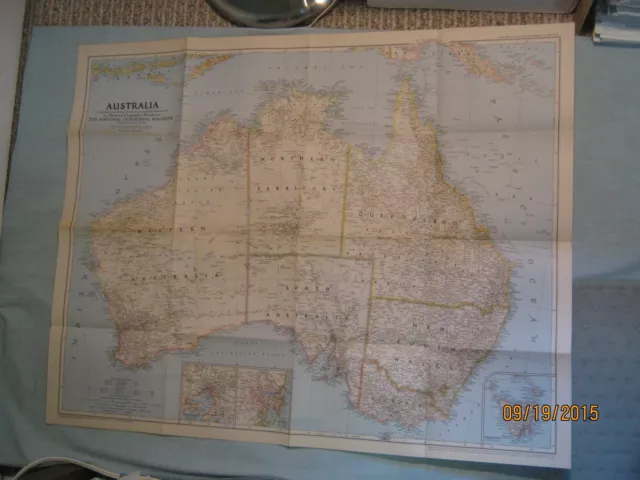 VINTAGE AUSTRALIA  MAP National Geographic March 1948