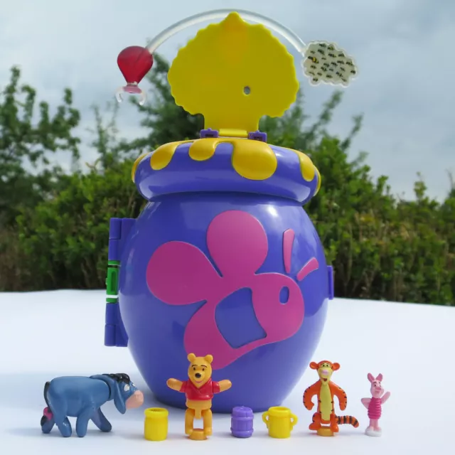 Mini Polly Pocket DISNEY 100% Komplett Winnie the Pooh Hunny Pot Bluebird